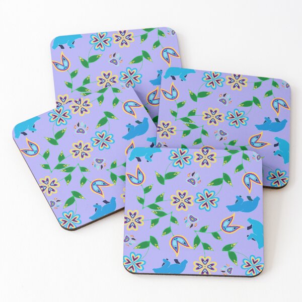 Item preview, Purple Bear Hummingbird Floral designed and sold by Niibidoon.