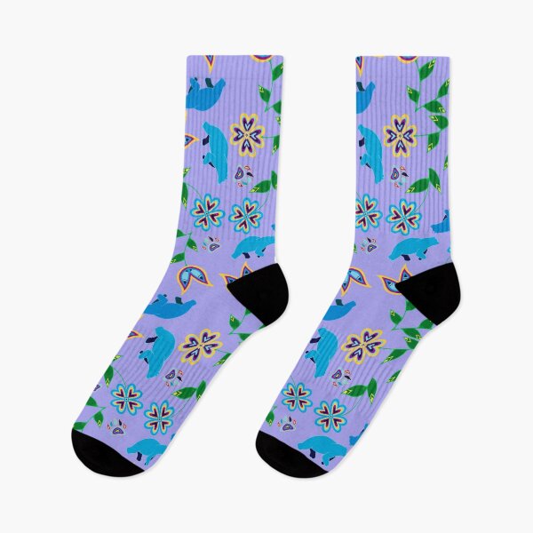 Item preview, Purple Bear Hummingbird Floral designed and sold by Niibidoon.