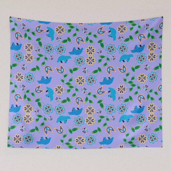 Item preview, Purple Bear Hummingbird Floral designed and sold by Niibidoon.