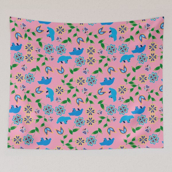 Item preview, Pink Bear Hummingbird Floral designed and sold by Niibidoon.