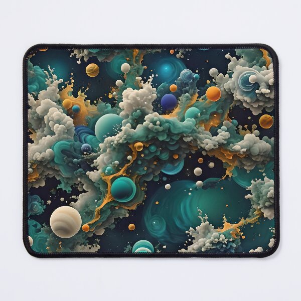 Item preview, My explosion of teal and gold microscopic cells. designed and sold by murielsfaith.