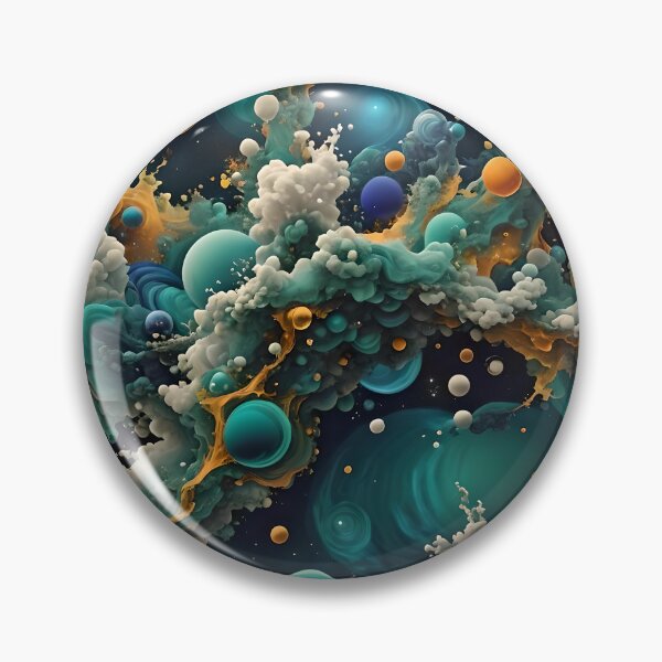 Item preview, My explosion of teal and gold microscopic cells.  designed and sold by murielsfaith.