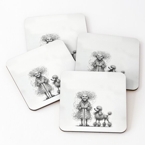 Item preview, Old Friends - Whimsical Granny and Poodle Duo designed and sold by Michael van der Hoorn.