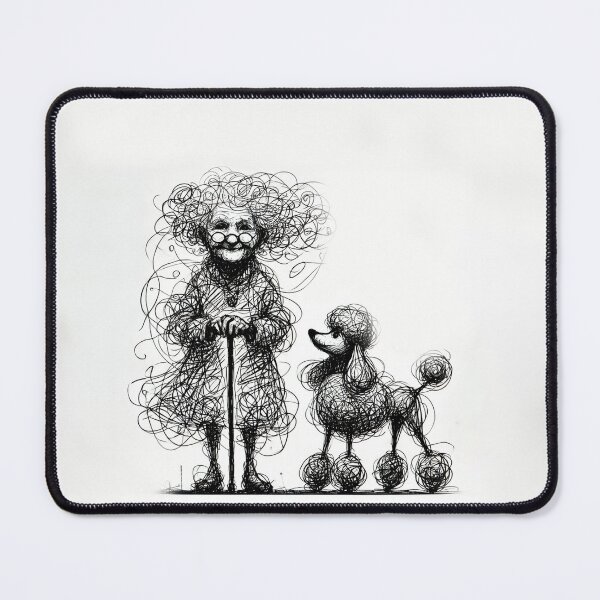 Item preview, Old Friends - Whimsical Granny and Poodle Duo designed and sold by Michael van der Hoorn.