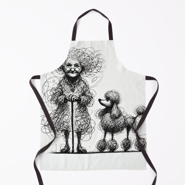 Item preview, Old Friends - Whimsical Granny and Poodle Duo designed and sold by Michael van der Hoorn.