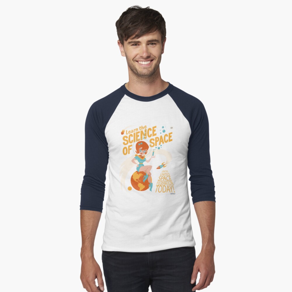 Item preview, Baseball ¾ Sleeve T-Shirt designed and sold by nocturnalgeek.