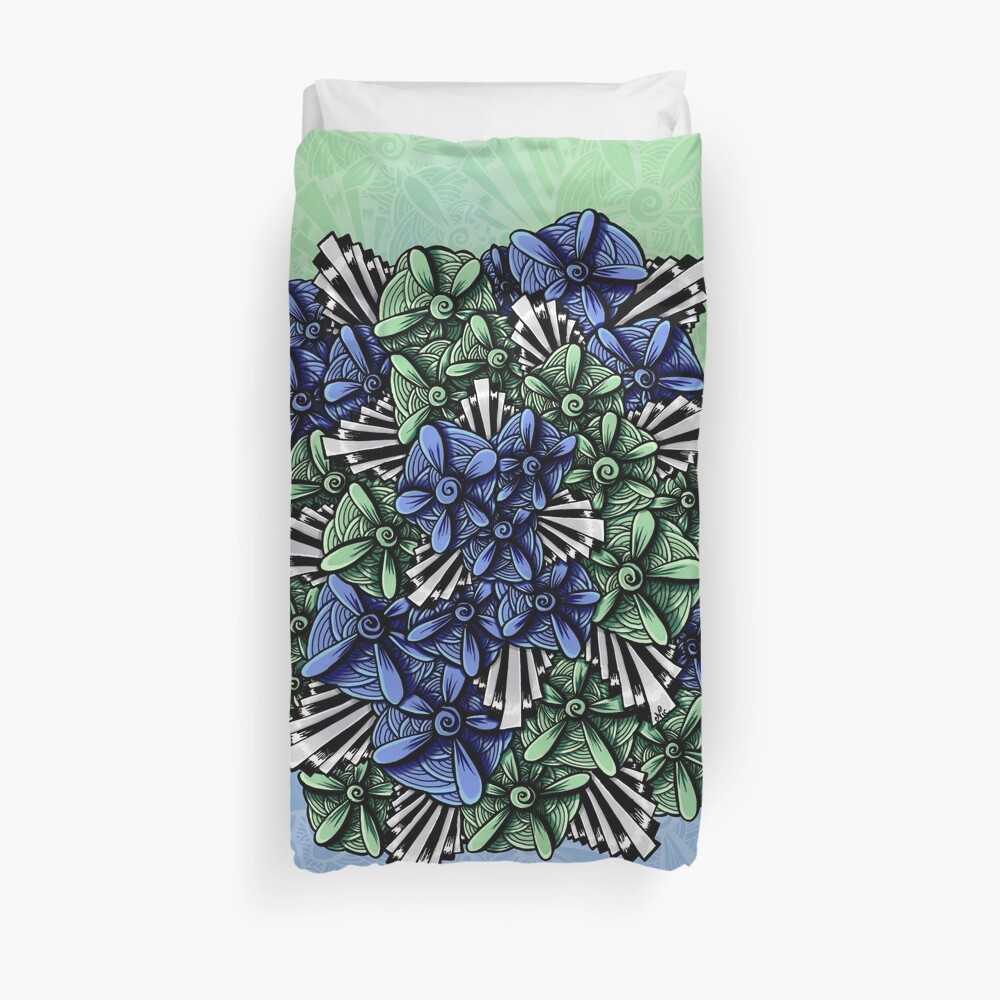 Zentangle Petal-Floodlights Duvet Cover