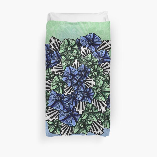 Zentangle Petal-Floodlights Duvet Cover