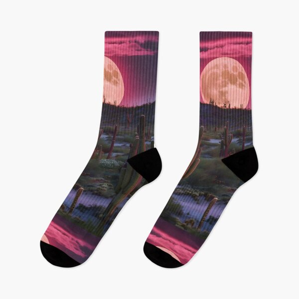 Item preview, moon over the desert and cactus designed and sold by OneLastWish.