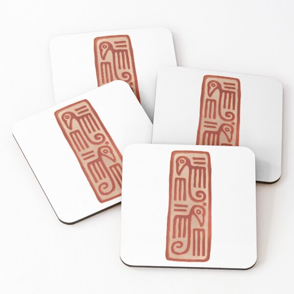 Item preview, Red and Tan Double headed bird figure flat stamp from Guerrero  designed and sold by DaveDanchuk.