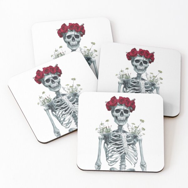Item preview, Skeleton wearing a flower crown designed and sold by R-market.