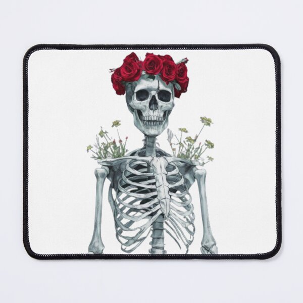 Item preview, Skeleton wearing a flower crown designed and sold by R-market.