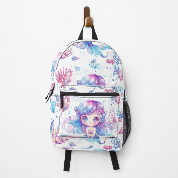 Item preview, Cute chibi mermaid with light effect pattern Pastel galaxy blue designed and sold by Thenewss.