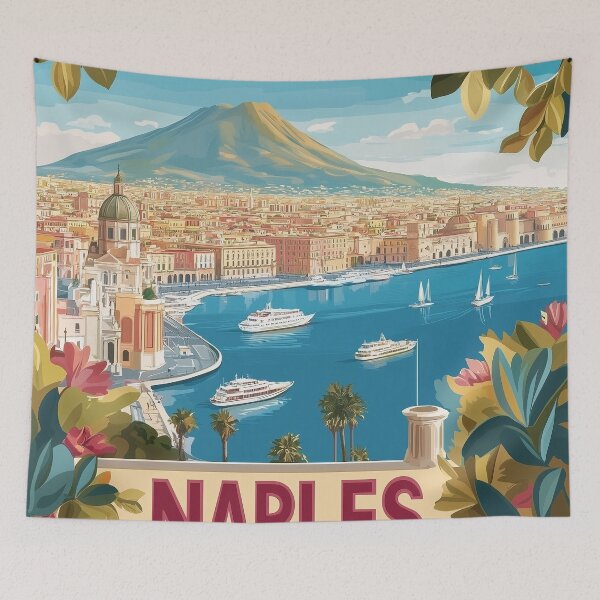 Item preview, Naples Artwork - Stunning Italian Cityscape, Historic Naples Wall Art, Coastal Italy Decor designed and sold by nomiraclehere.