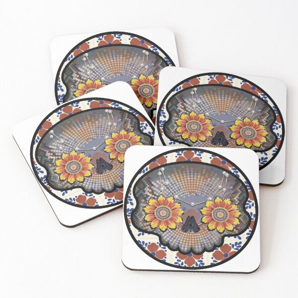 Item preview, Catrina, mexican skull, roud background, round talavera background designed and sold by fashionlabrador.