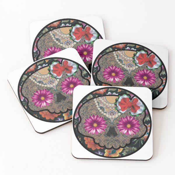 Item preview, Catrina, mexican skull, roud background, round talavera background designed and sold by fashionlabrador.
