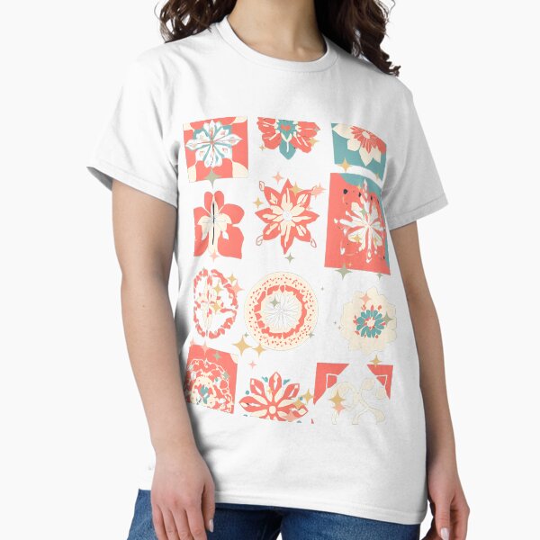 Vista previa del artículo con la obra «Estrellas y patrón floral», diseñado y vendido por pnidesign.