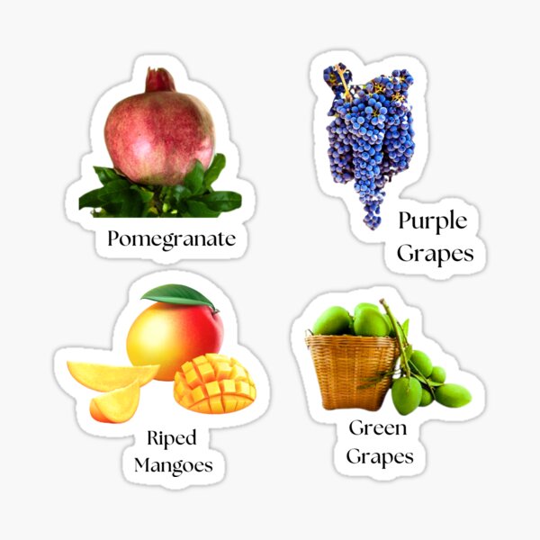Item preview, Fresh And Fruity Vibrant Fruit Stickers For Every Taste 4 Piece Set by RBPRINTHUB. designed and sold by RBPRINTHUB.