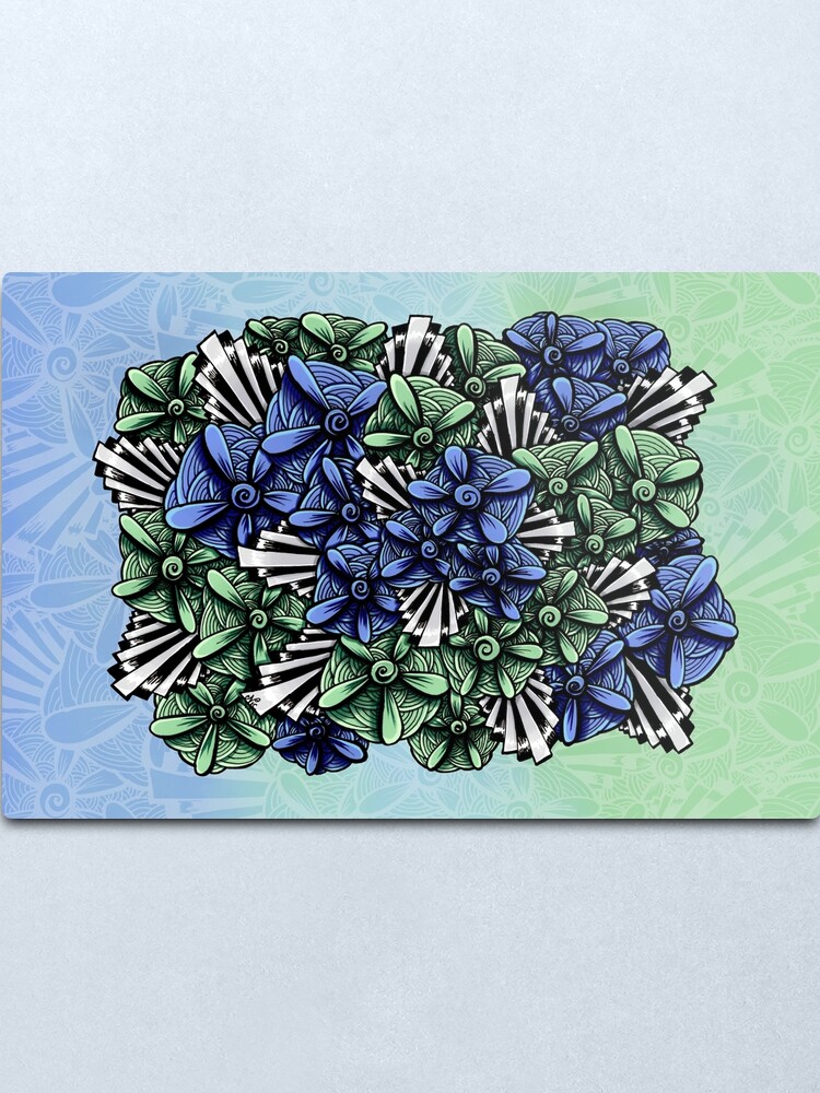Alternate view of Zentangle Petal-Floodlights Metal Print