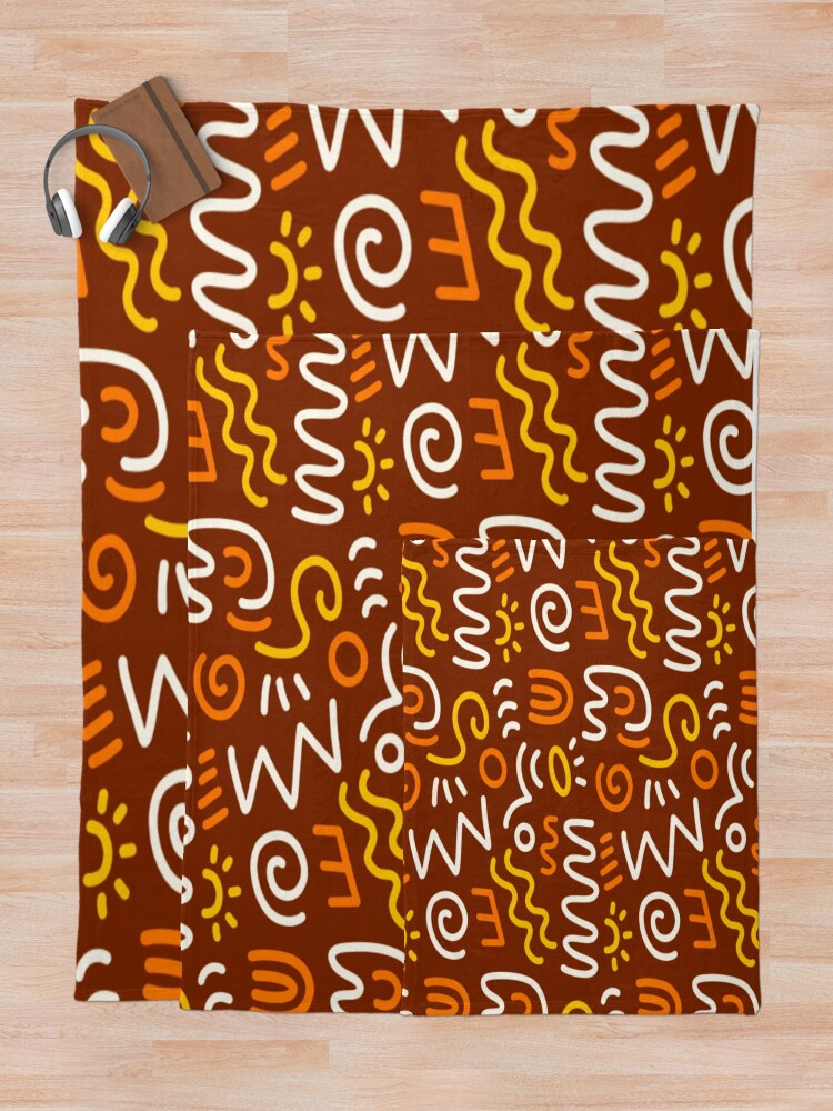 Thumbnail 5 of 6, Throw Blanket, Tribal African Print, Aztec seamless pattern texture designed and sold by RubyCollection.