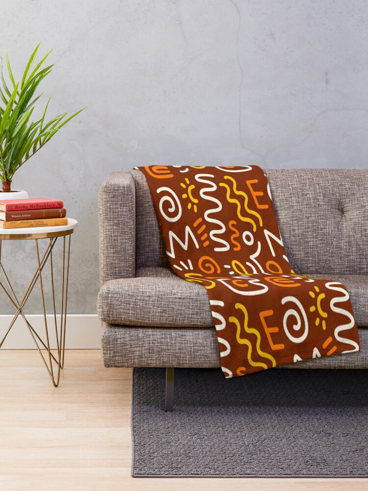 Thumbnail 2 of 6, Throw Blanket, Tribal African Print, Aztec seamless pattern texture designed and sold by RubyCollection.