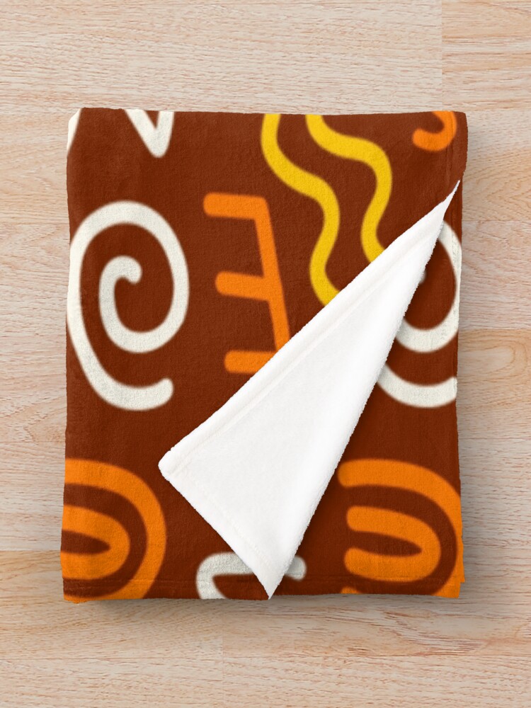 Thumbnail 3 of 6, Throw Blanket, Tribal African Print, Aztec seamless pattern texture designed and sold by RubyCollection.