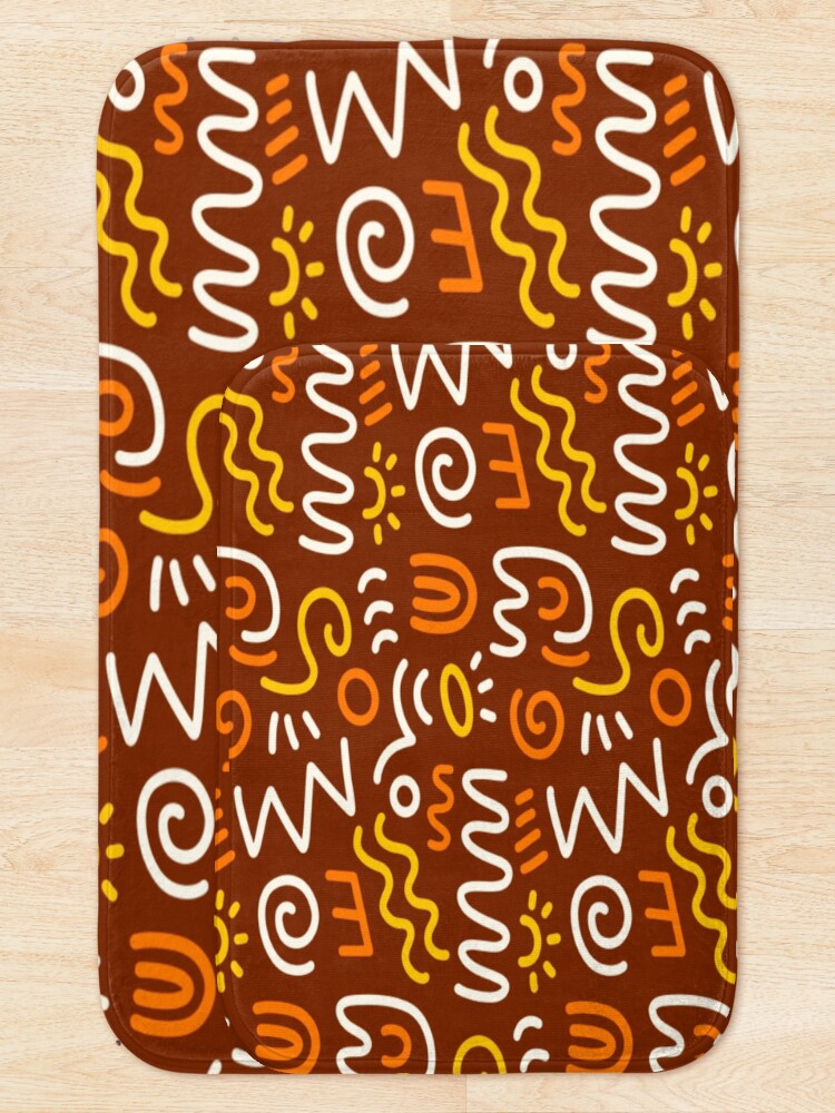 Thumbnail 5 of 6, Bath Mat, Tribal African Print, Aztec seamless pattern texture designed and sold by RubyCollection.