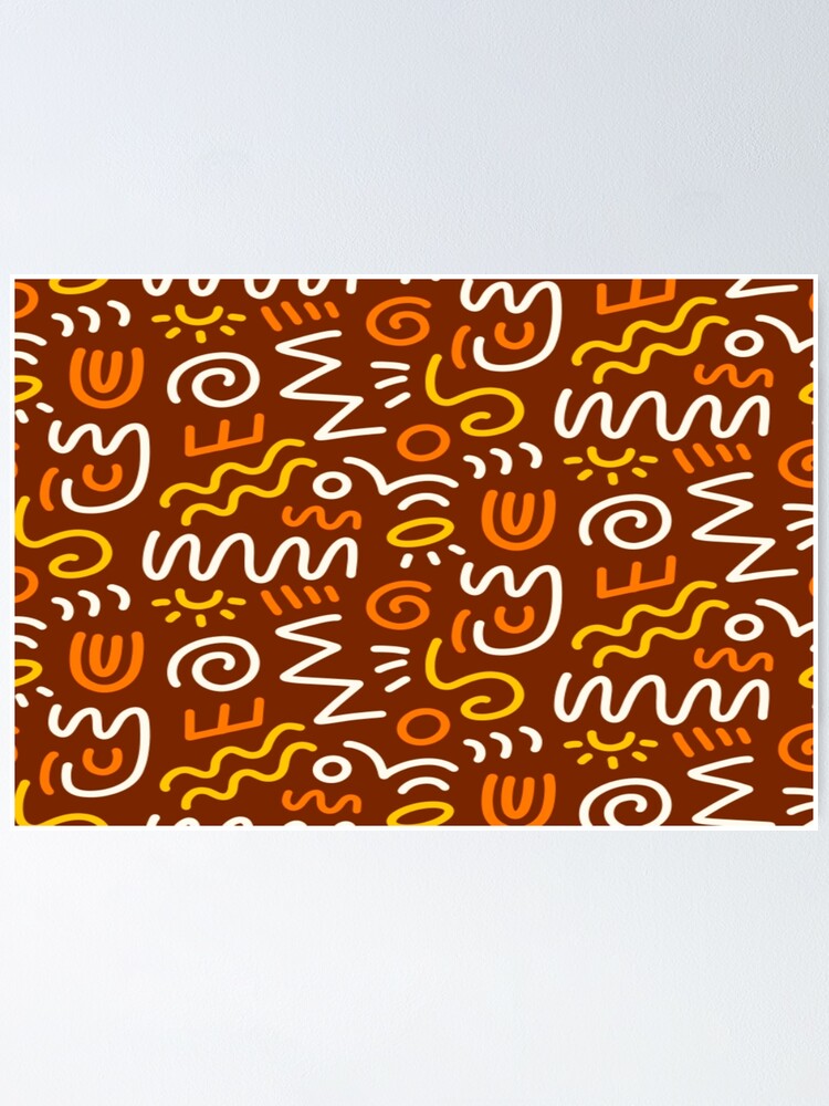 Thumbnail 1 of 3, Poster, Tribal African Print, Aztec seamless pattern texture designed and sold by RubyCollection.