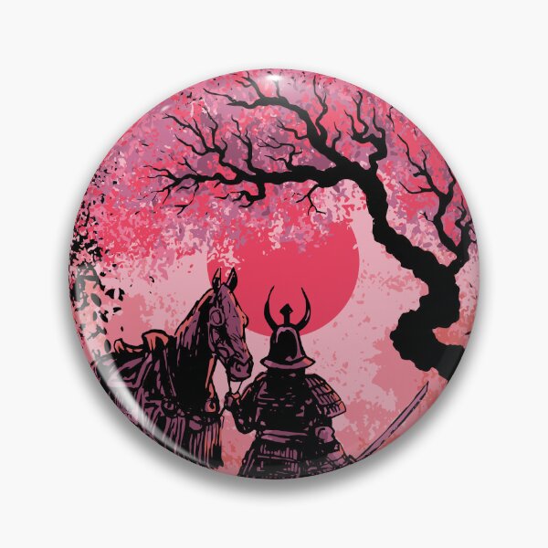 Item preview, Samurai with Horse Under Tree with Red Moon  designed and sold by TurtleDojo.