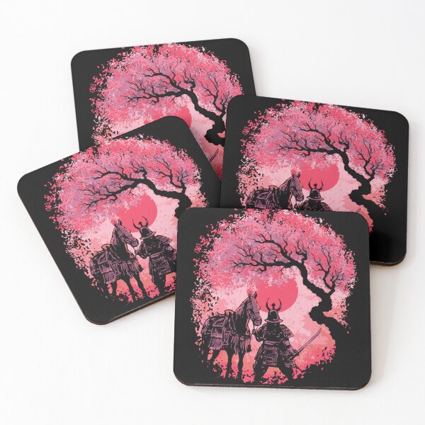 Item preview, Samurai with Horse Under Tree with Red Moon  designed and sold by TurtleDojo.