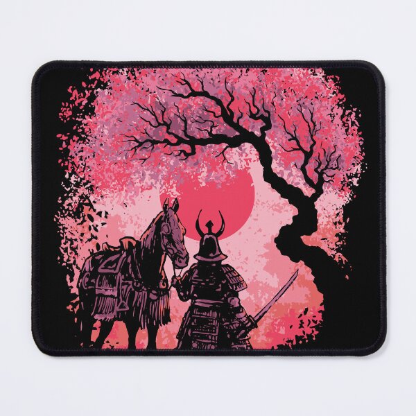 Item preview, Samurai with Horse Under Tree with Red Moon  designed and sold by TurtleDojo.