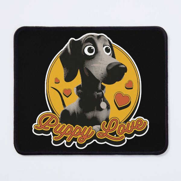 Item preview, Black Puppy Dog with 'Puppy Love' Quote - Cute Pet Art designed and sold by TurtleDojo.