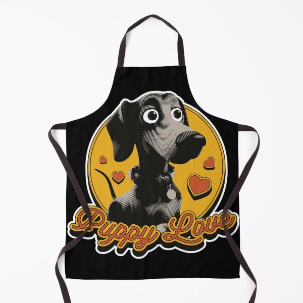 Item preview, Black Puppy Dog with 'Puppy Love' Quote - Cute Pet Art designed and sold by TurtleDojo.