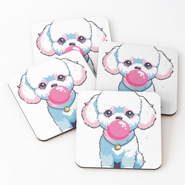 Item preview, Fluffy Dog Blowing Pink Bubblegum - Adorable Pet Art designed and sold by TurtleDojo.