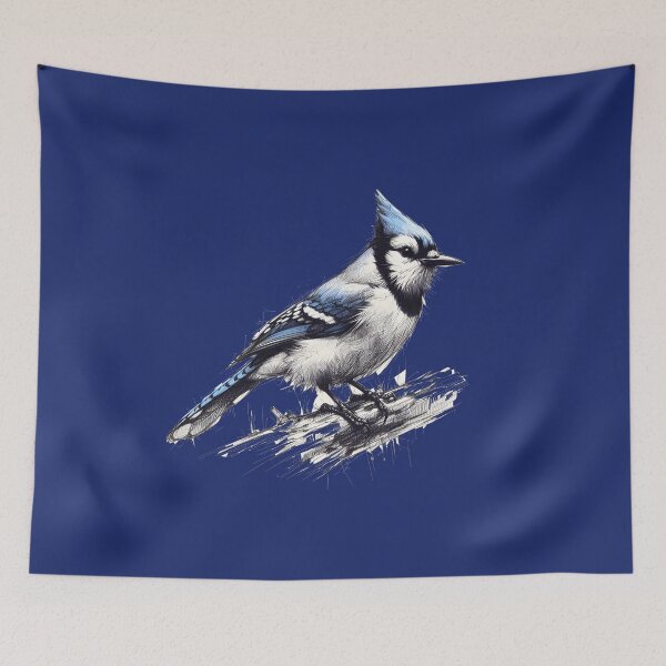Item preview, Whimsical Bluejay Here To Make Your Day designed and sold by Hall-O-Gram.