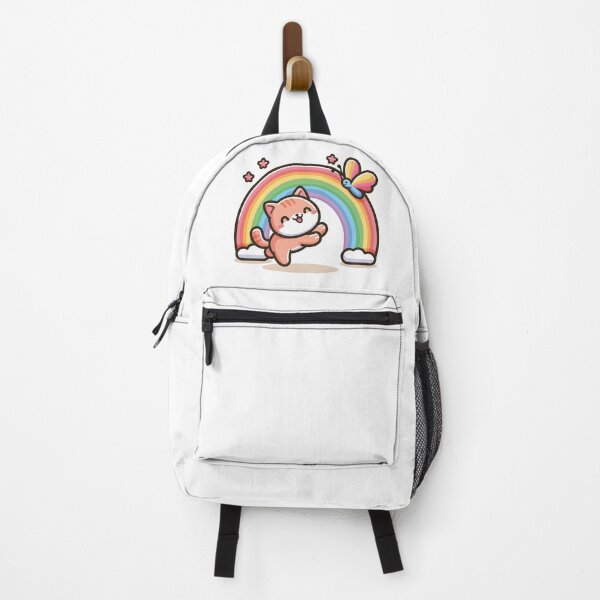 Item preview, Cute Cat with Rainbow and Butterfly - Adorable Pet Art designed and sold by TurtleDojo.