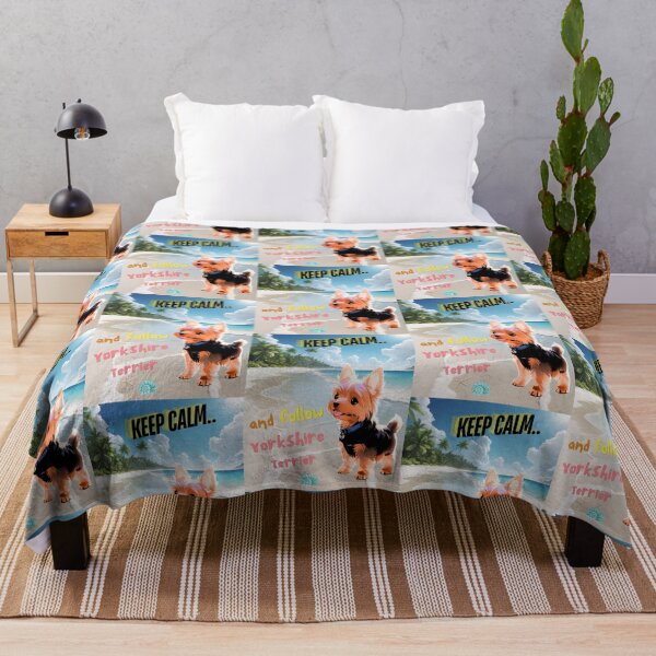 Item preview, Keep Calm And Follow Yorkshire Terrier Summer Yorkshire Terrier At The Beach designed and sold by FreeStyleTrend.