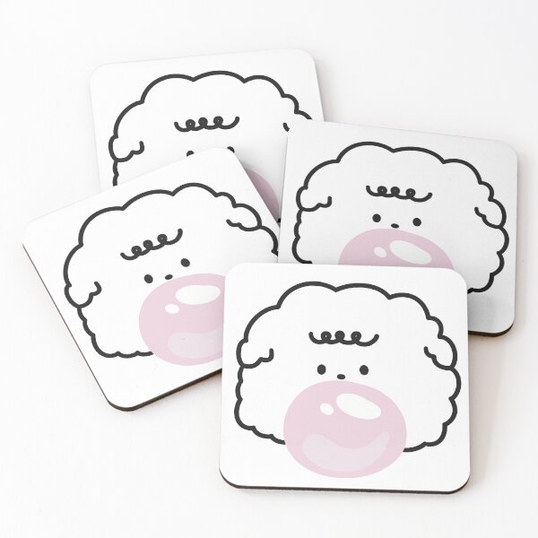 Item preview, Cute minimal doodle of a white puppy with bubble gum designed and sold by BobbyAndFriends.