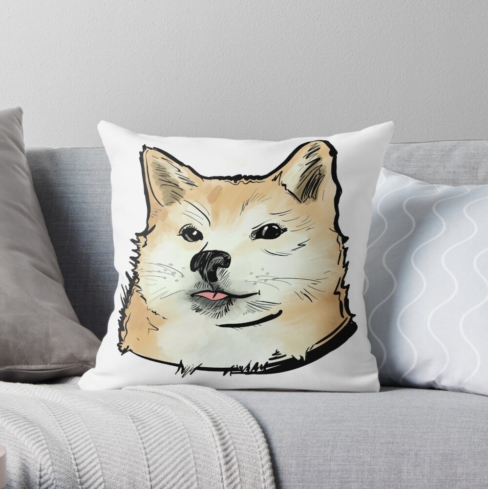 angry shiba pillow