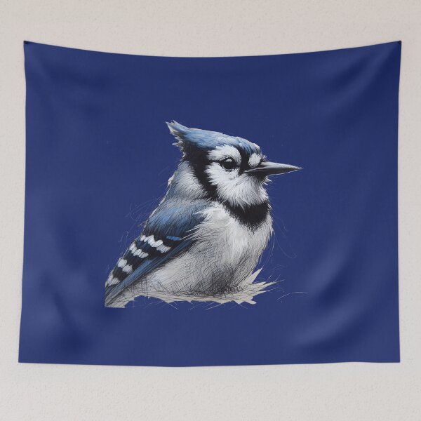 Item preview, Whimsical Bluejay Here To Make Your Day designed and sold by Hall-O-Gram.