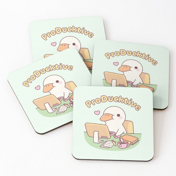 Item preview, Cute Duck Working On Computer Producktive Pun designed and sold by rustydoodle.