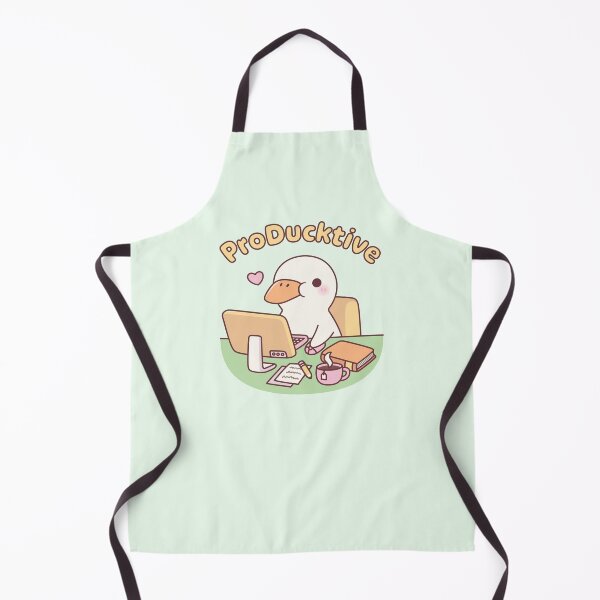 Item preview, Cute Duck Working On Computer Producktive Pun designed and sold by rustydoodle.