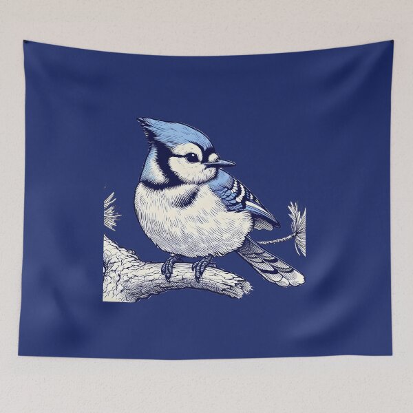 Item preview, Whimsical Bluejay Here To Make Your Day designed and sold by Hall-O-Gram.