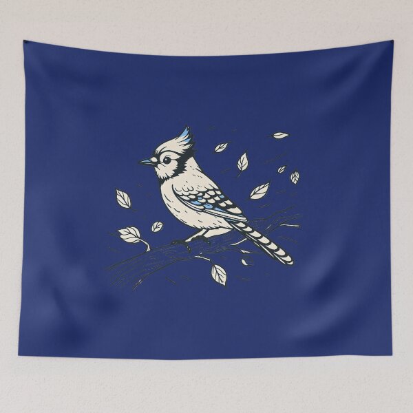 Item preview, Whimsical Bluejay Here To Make Your Day designed and sold by Hall-O-Gram.