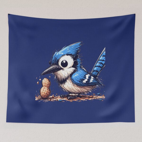 Item preview, Whimsical Bluejay Here To Make Your Day designed and sold by Hall-O-Gram.