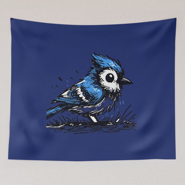 Item preview, Whimsical Bluejay Here To Make Your Day designed and sold by Hall-O-Gram.