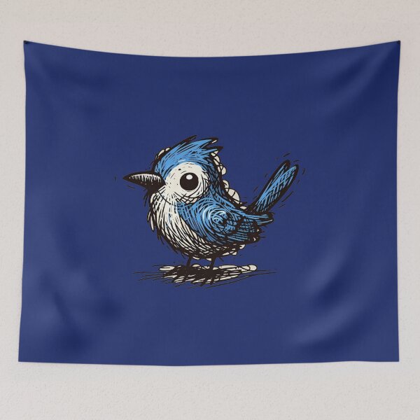 Item preview, Whimsical Bluejay Here To Make Your Day designed and sold by Hall-O-Gram.