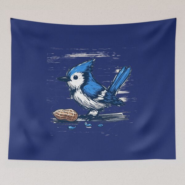 Item preview, Whimsical Bluejay Here To Make Your Day designed and sold by Hall-O-Gram.