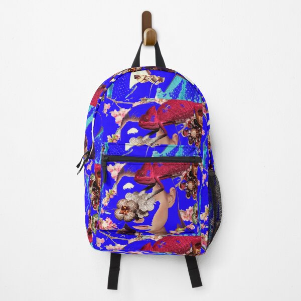 Item preview, Blue Abstract Female Face with Colorful Flowers designed and sold by Leni Smoragdova.