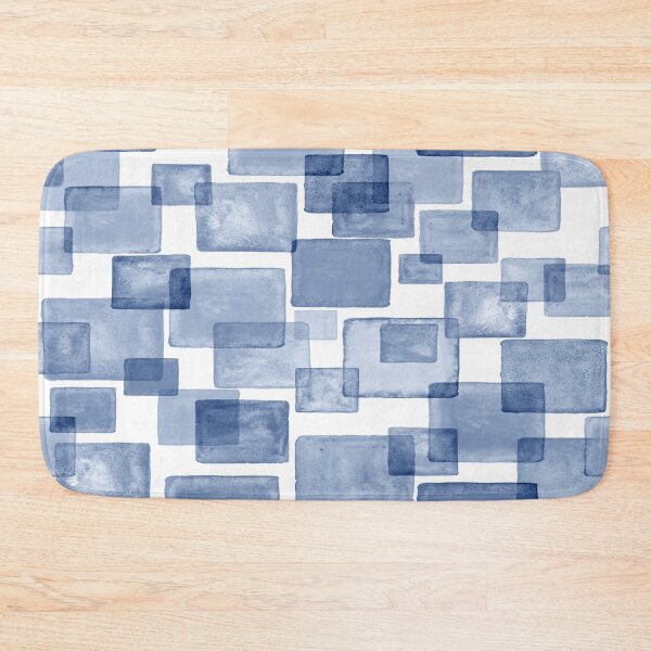 Item preview, Blue and White Abstract Square Blocks designed and sold by RubyCollection.